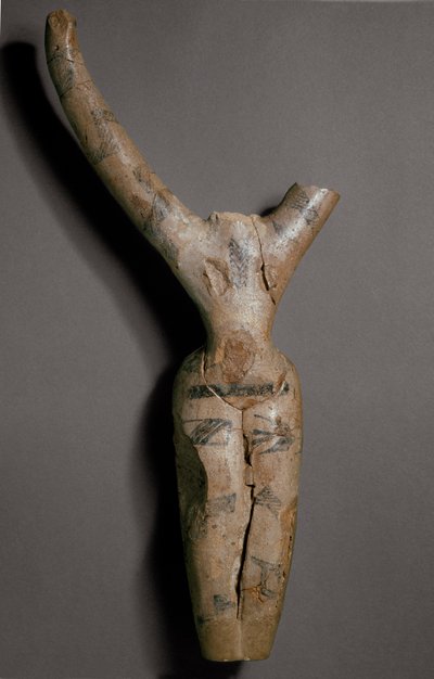 Tattooed Figurine by Predynastic Period Egyptian